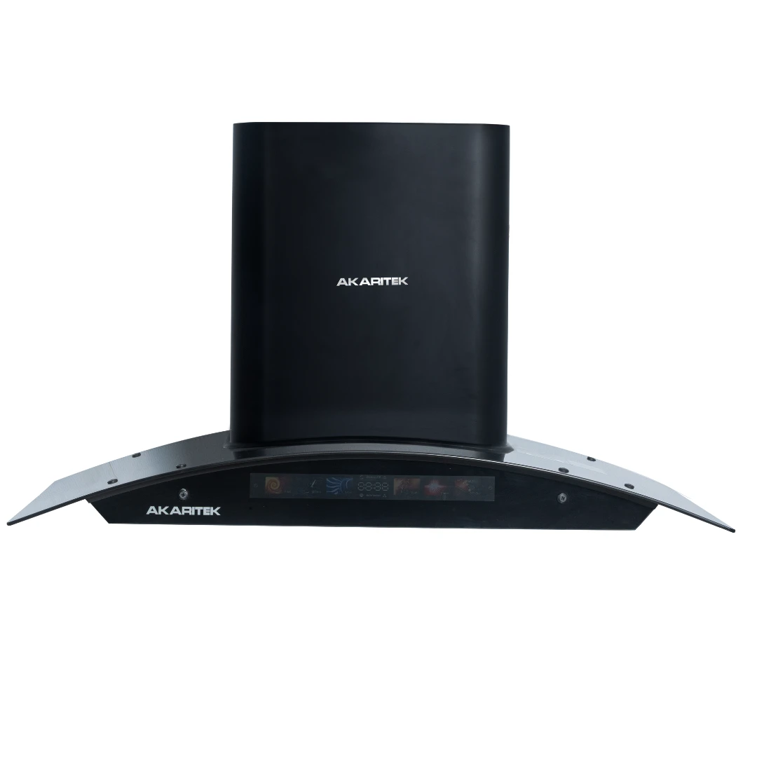 Akaritek 900mm Auto-Clean Kitchen Chimney | 1250 m³/h Suction & SS Baffle Filter | Touch & Hand Sensor | AK-C90TA1