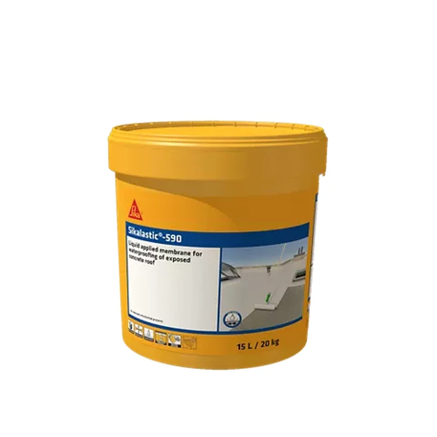 Sika Sikalastic 590 IN Liquid Applied Membrane 20Kg | Polyurethane Modified Acrylic | UV Resistant | White and Grey | Waterproof