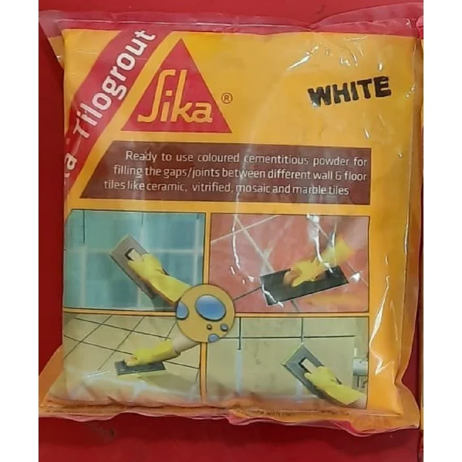 Sika Tilogrout White/Ivory 1kg Tile Joint Filler | Water Resistant Powder Formula | For Ceramic & Glass Tiles | Floor & Wall Application
