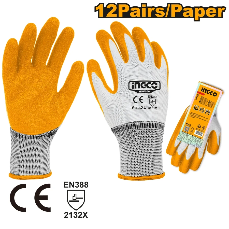 Professional Latex-Coated Work Gloves | HGVL06-XL | Heavy-Duty Grip Series