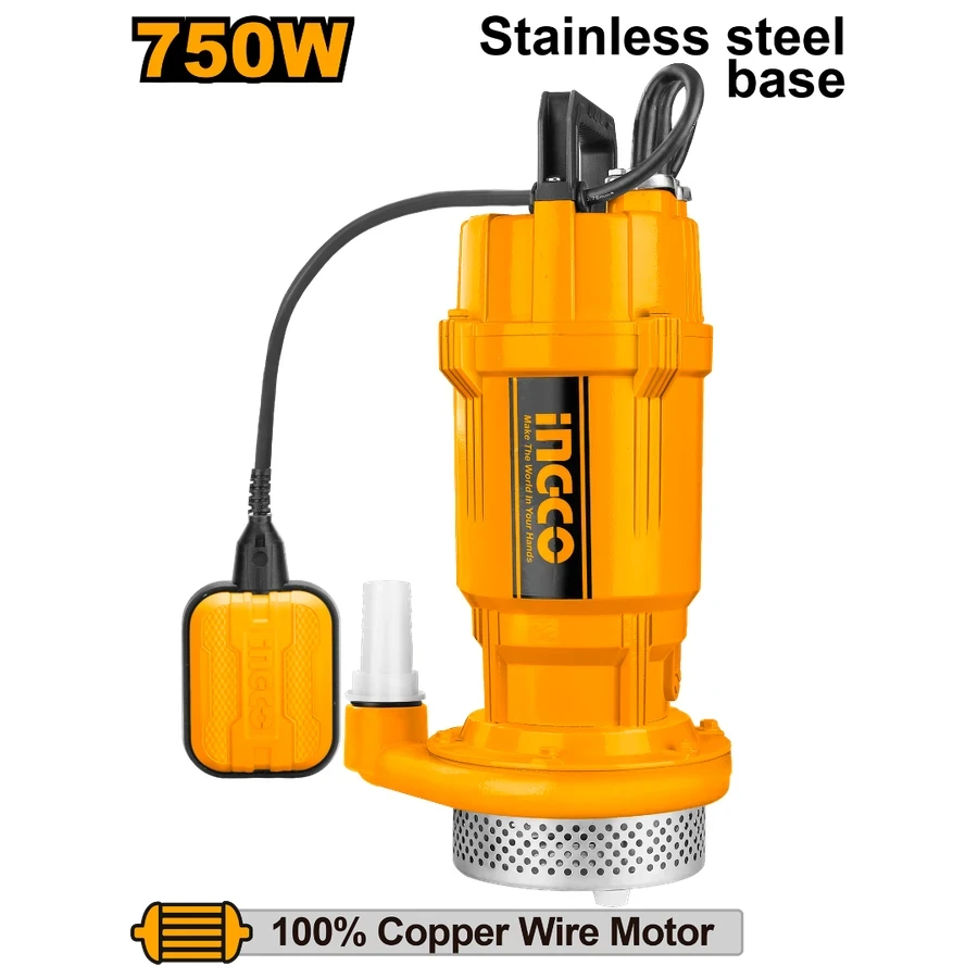 INGCO 1.0HP High-Lift Clean Water Submersible Pump | Stainless Steel | SPC7508