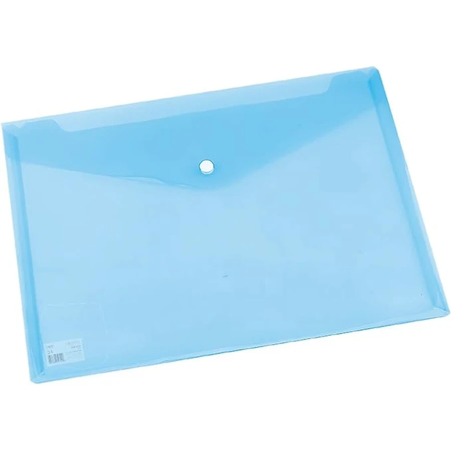 Deli E38165 FC File Bag (A4) - Modern Blue Polyester Pouch for Color-Coded Filing & Travel
