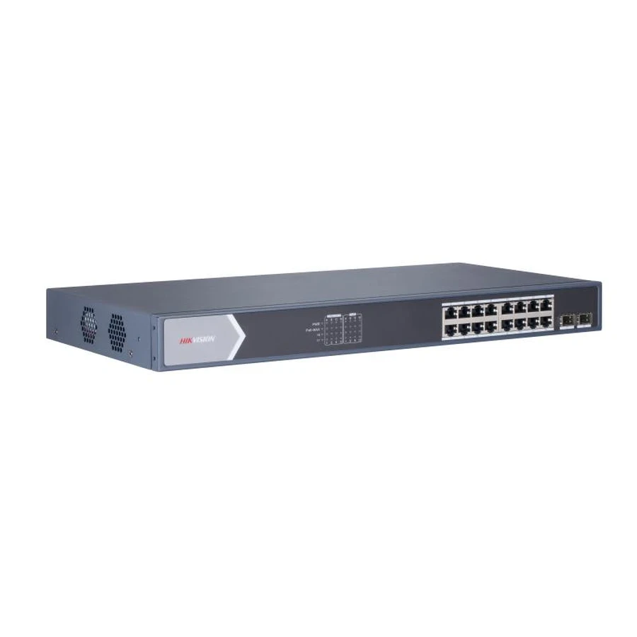 Hikvision DS-3E0518P-EM(B) / DS-3E0526P-EM Professional Gigabit PoE Switch | 16-24 Port Options | Dual Gigabit SFP Fiber Uplink | 6KV Surge Protection | 19" Rack Mountable