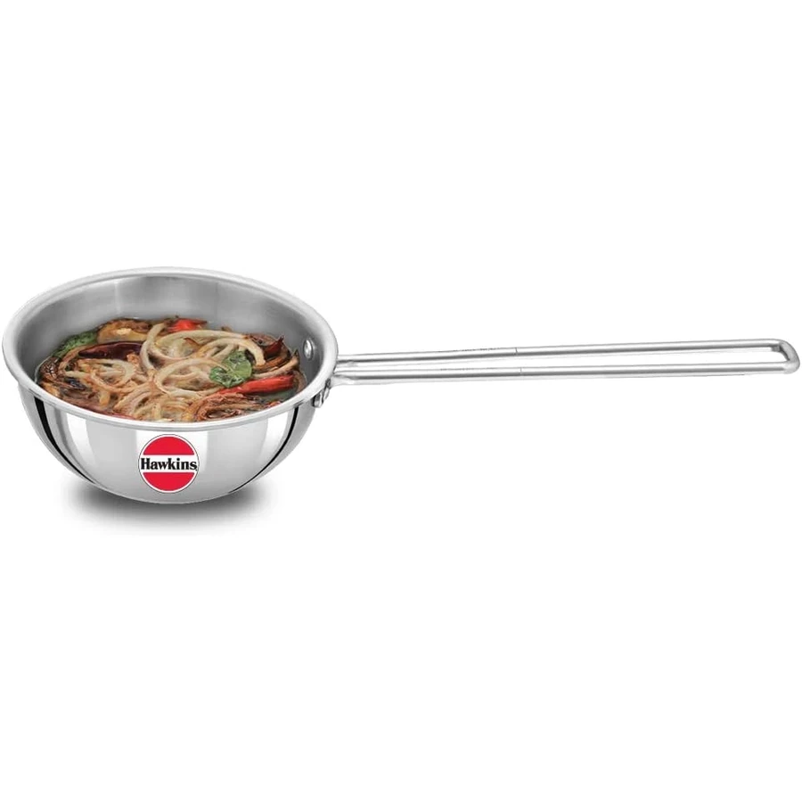 Hawkins STP25 Tadka Pan | 600ml | 2.5mm Tri-Ply Stainless Steel | 18/8 Food Grade Surface | Gas Stovetop Compatible