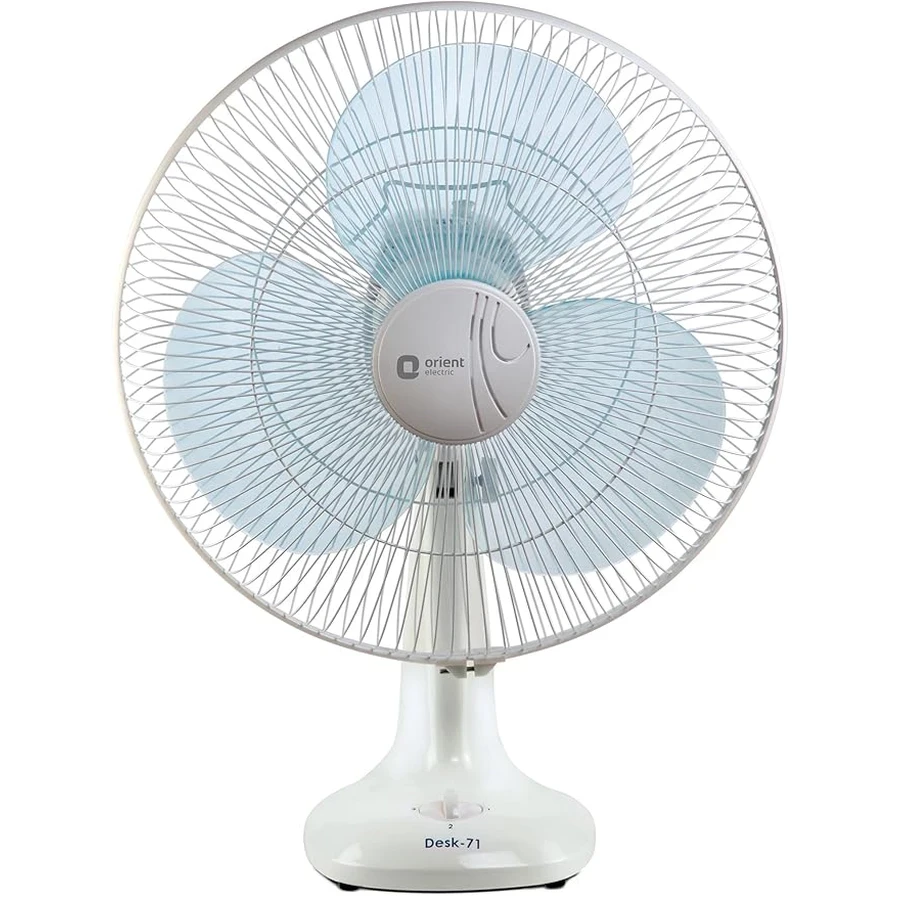 Orient Desk-71 Table Fan | 53W | Ultra-Quiet 12dB Silent Operation | 3-Speed Rotary & Touch Control | White