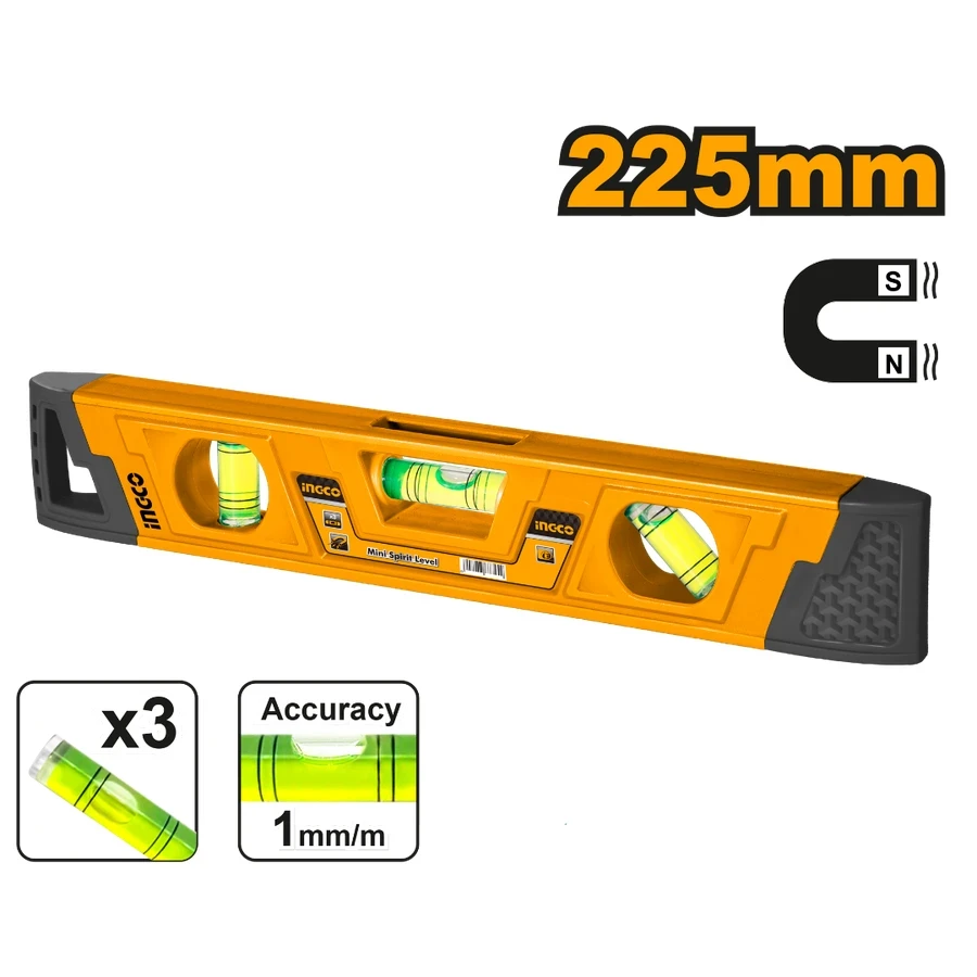 Professional Mini Spirit Level | HMSL01225 | 22.5cm ABS Series