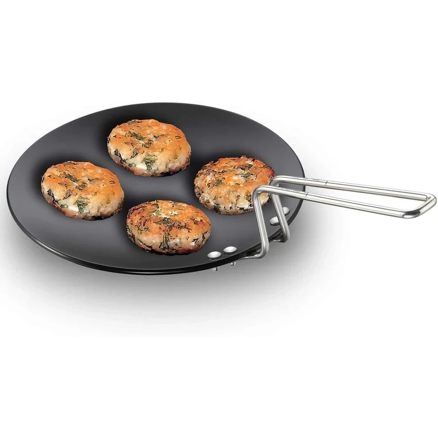 Hawkins AT24 24cm Hard Anodised Tava | Heavy Gauge Virgin Aluminium | Metal Spoon Friendly | Stay-Cool Handle | Black