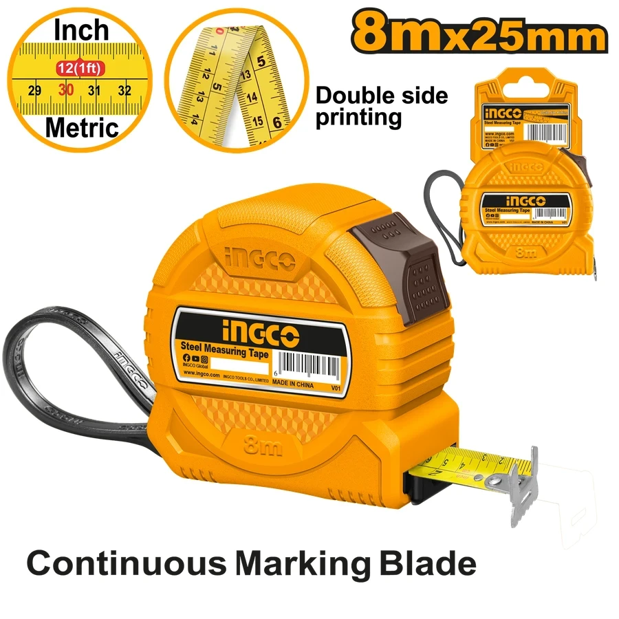 Professional Steel Measuring Tape | HSMT39825 | 8-Meter Heavy-Duty Series