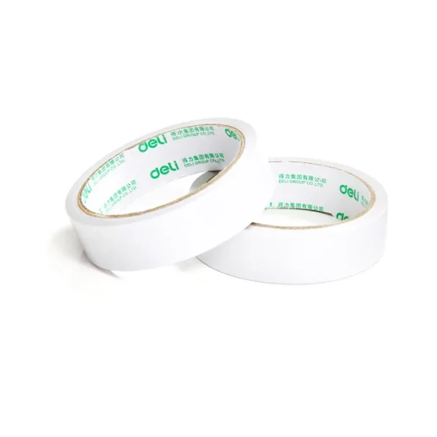 Deli 30403 Double Sided Adhesive Tape - 24mm Wide x 9m Long, Strong Bond for Office and Crafts