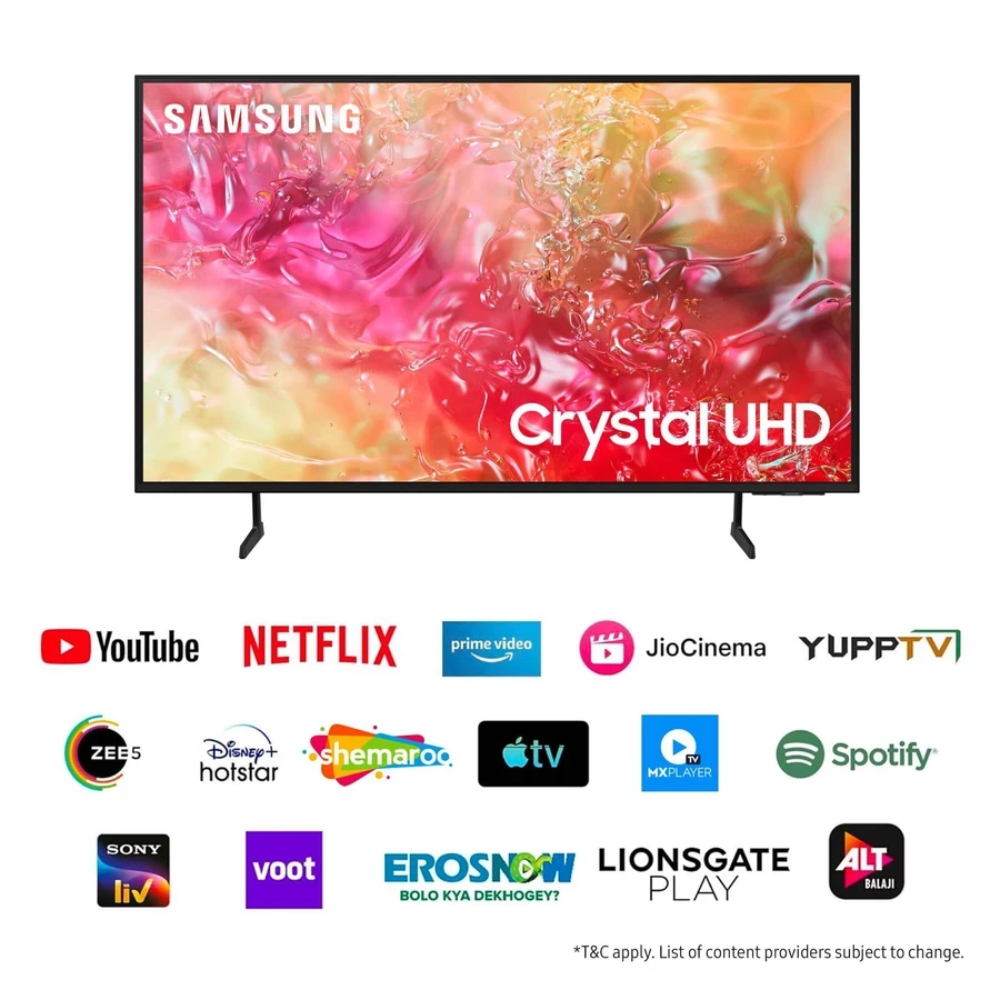 Samsung UA43DU7700RSHE 43" 4K Smart TV | Crystal Processor 4K | AirSlim Design | SolarCell Remote | HDR+