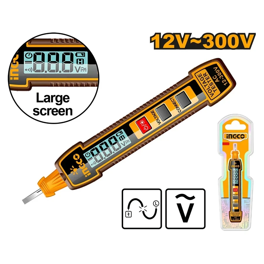 Digital Display Test Pencil | HSDT33001 | AC 12–300V | Sound & Light Alarm