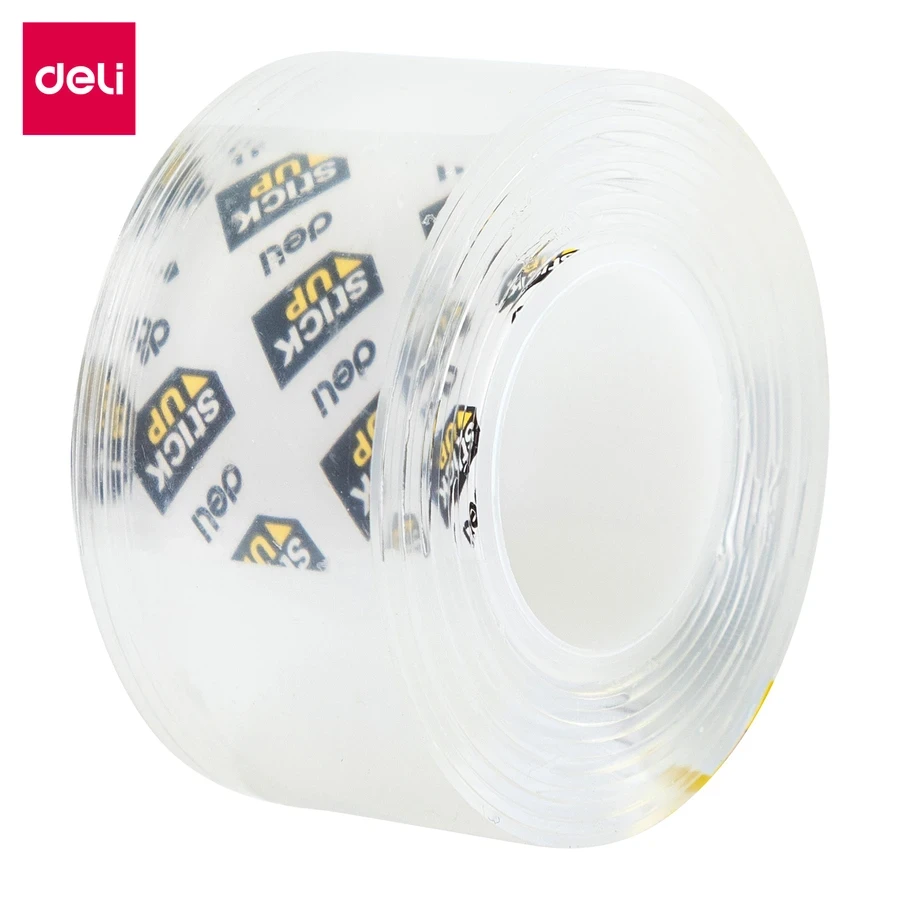 Deli EA35201 Super Transparent Double Sided Mounting Tape - Holds 50KG, Fast/Clean Indoor Hanging (1mm x 25.4mm x 1.5M)