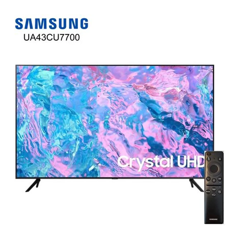 Samsung UA43CU7700RSHE 43" Smart Ultra HD 4K LED TV | AirSlim Design | Motion Rate 100 | HDR10+ | Dolby Digital Plus