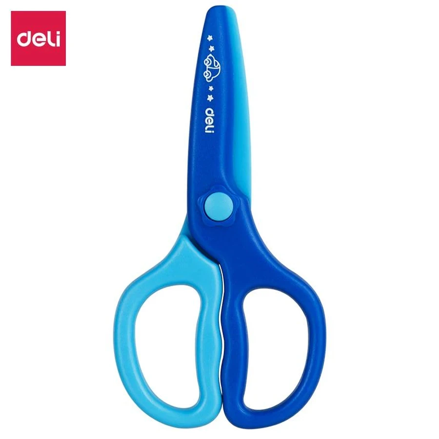 Deli E6067 Plastic Safety Scissor - 120mm (4.72") Blunt Tip, Soft ABS Handle for Home & School Use
