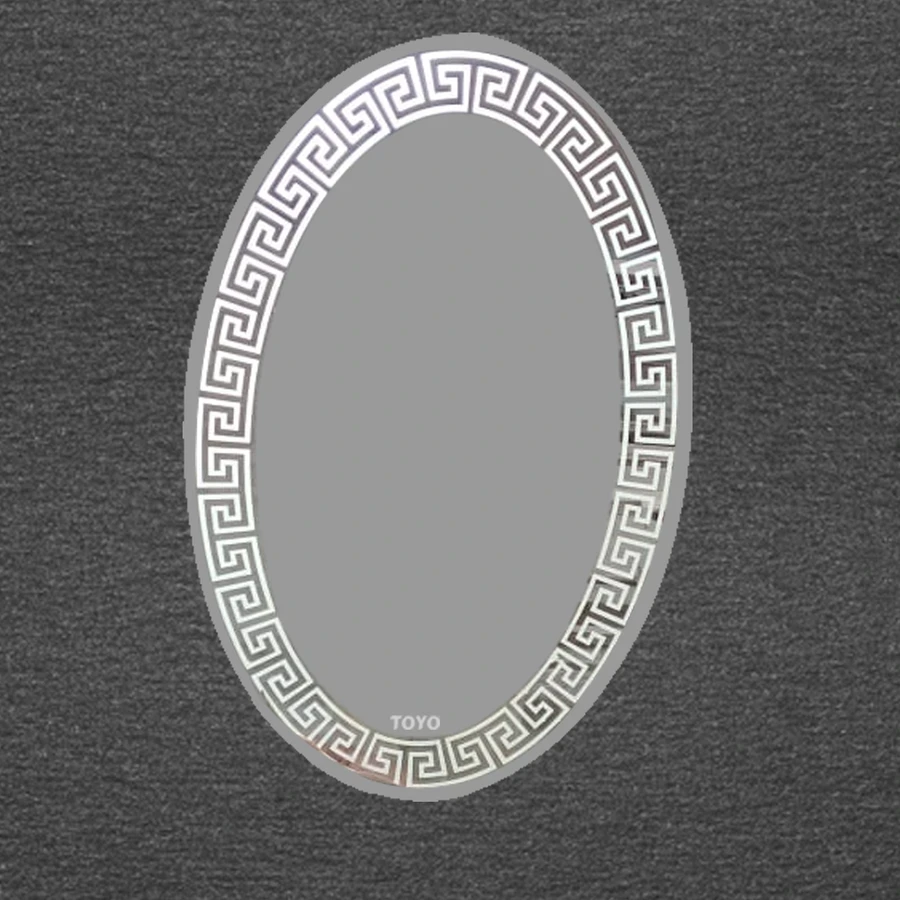 TOYO 9211 Silver Mirror - 16 x 24 Inch (400 x 600 mm), 5 mm Thick Glass with Elegant Frost Design