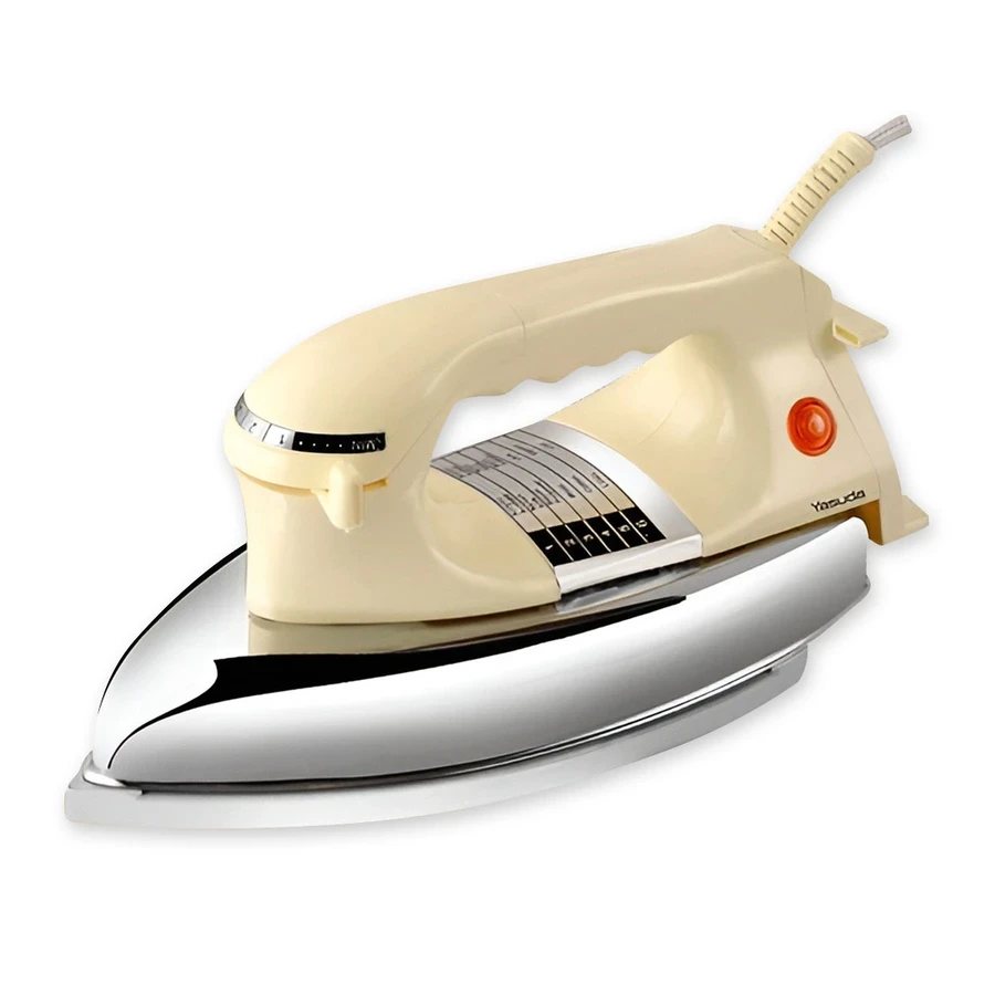 Yasuda YS-215GH Heavy Dry Iron - 1000W Power, Stainless Steel Soleplate, Adjustable Thermostat Control, Over Heat Safety