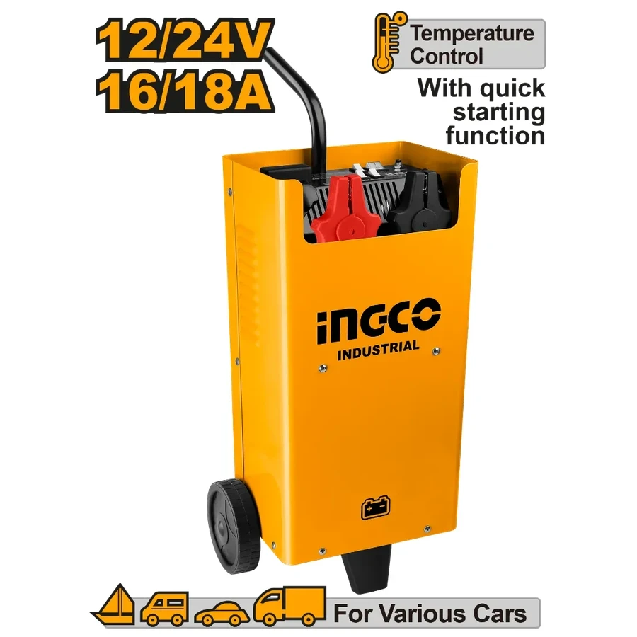 INGCO 12V/24V Industrial Battery Charger & Starter | 20A Boost | CD2201