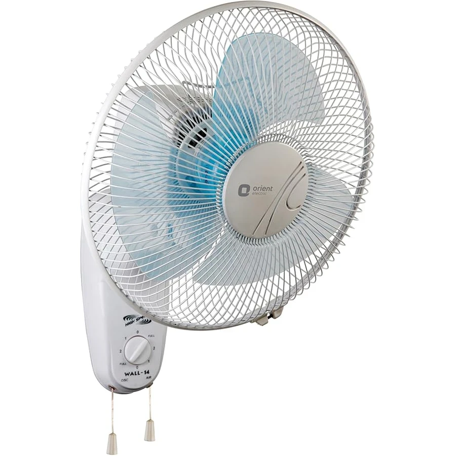 Orient Wall-14 Hi-Speed Floor Fan | 80W High-Torque Motor | 16dB Ultra-Quiet | 3 Speed Pull Chain | White