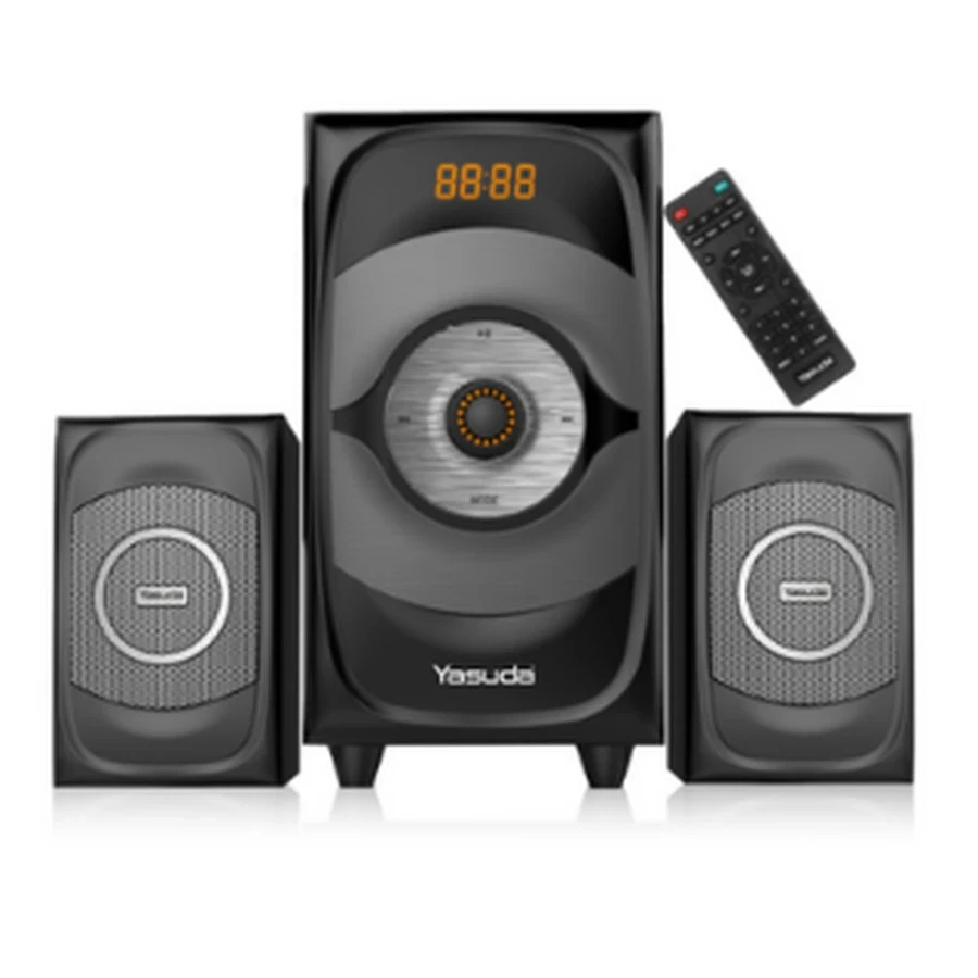 Yasuda YS-212RT 2.1 CH Bluetooth Speaker System - 55W Total Output, 5.25" Bass Driver, FM/USB/SD Card Playback, and Remote Control