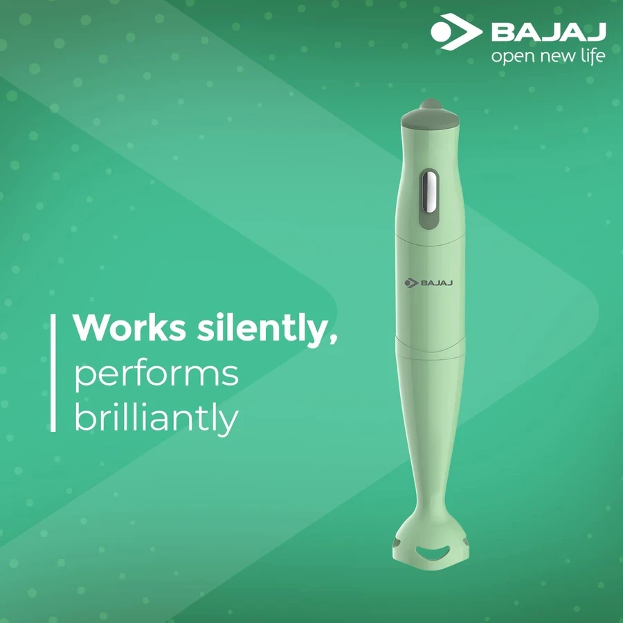 Bajaj HB 20 (410534) Hand Blender | Stainless Steel Blades | High-Grade ABS Body | Ergonomic Lightweight Design