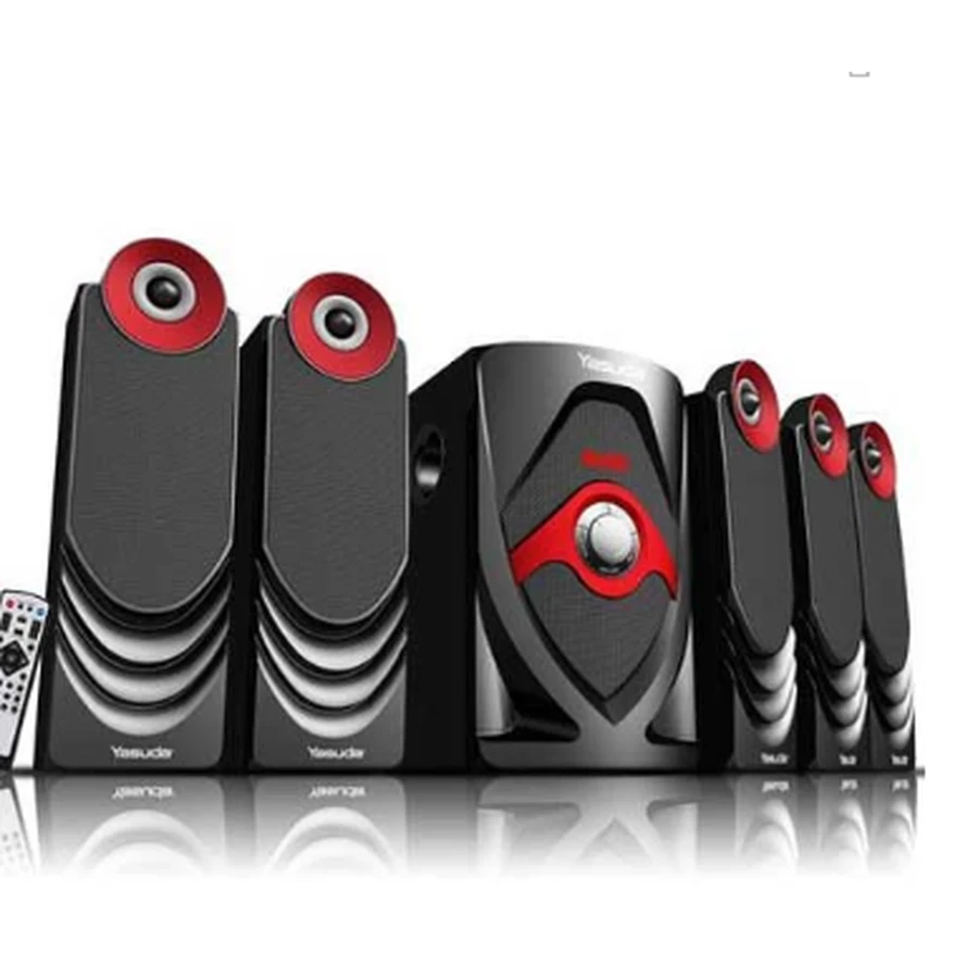 Yasuda YS-855MT 5.1 CH Bluetooth Multimedia Speaker System - 80W Total Output, Pro-logic Function, and FM/USB/SD Card Support