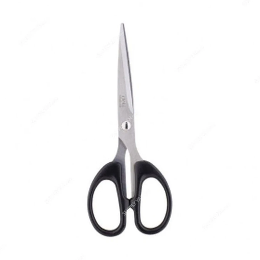 Deli E6034 Professional Scissors - 160mm Stainless Steel Blade, Black Polypropylene Comfort Grip, Pointed Tip