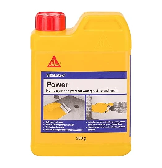 Sika Latex Power 0.5 Kg - SBR Polymer Emulsion for Waterproofing, High Bonding Mortar Admixture & Concrete Repair