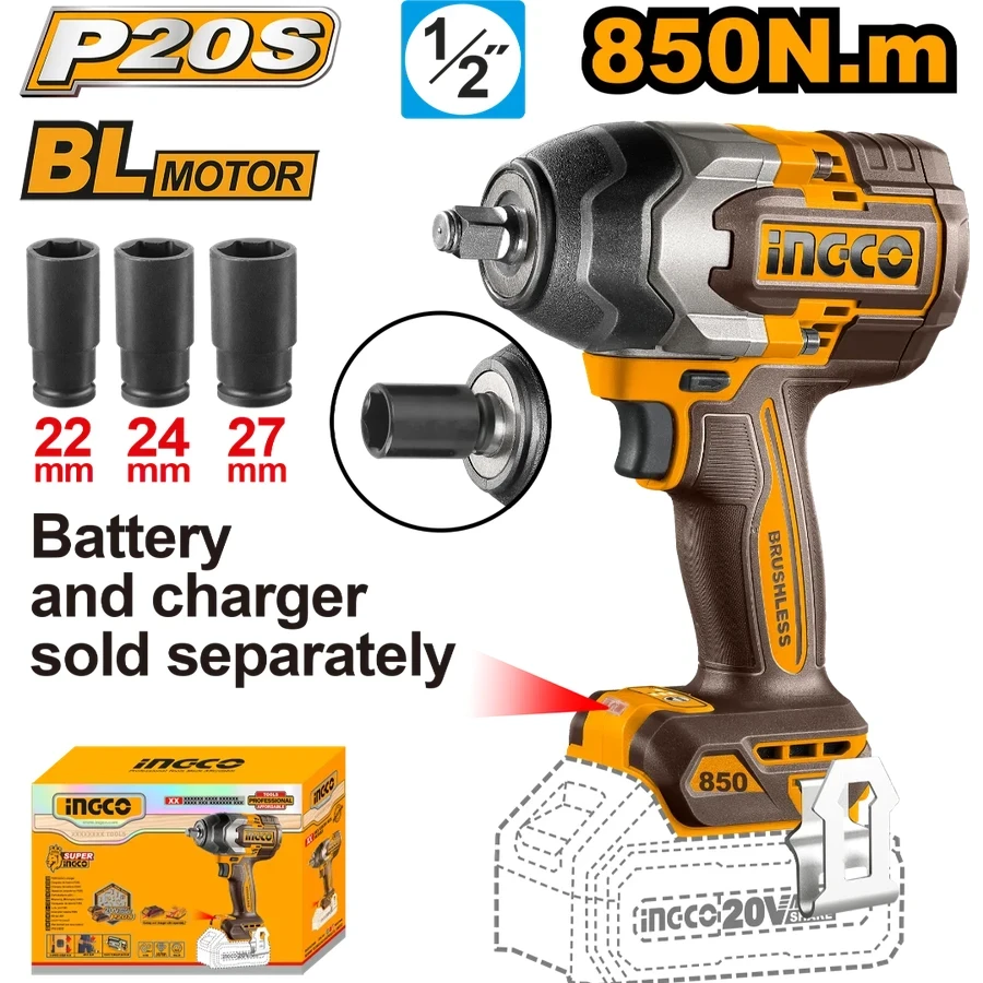 Cordless Impact Wrench | CIWLI20851 | 20V Max | 1000Nm Ultra High-Torque (Unit Only)