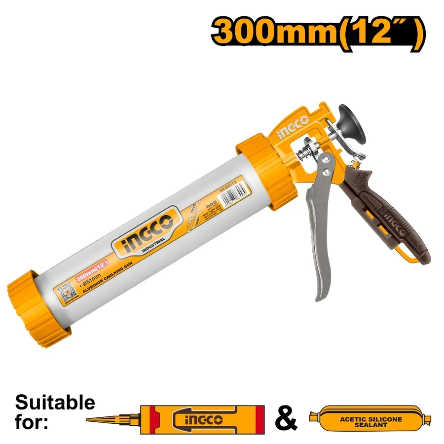 Professional Aluminum Caulking Gun | HCG0112 | 12" (300mm) | Heavy-Duty Cylinder