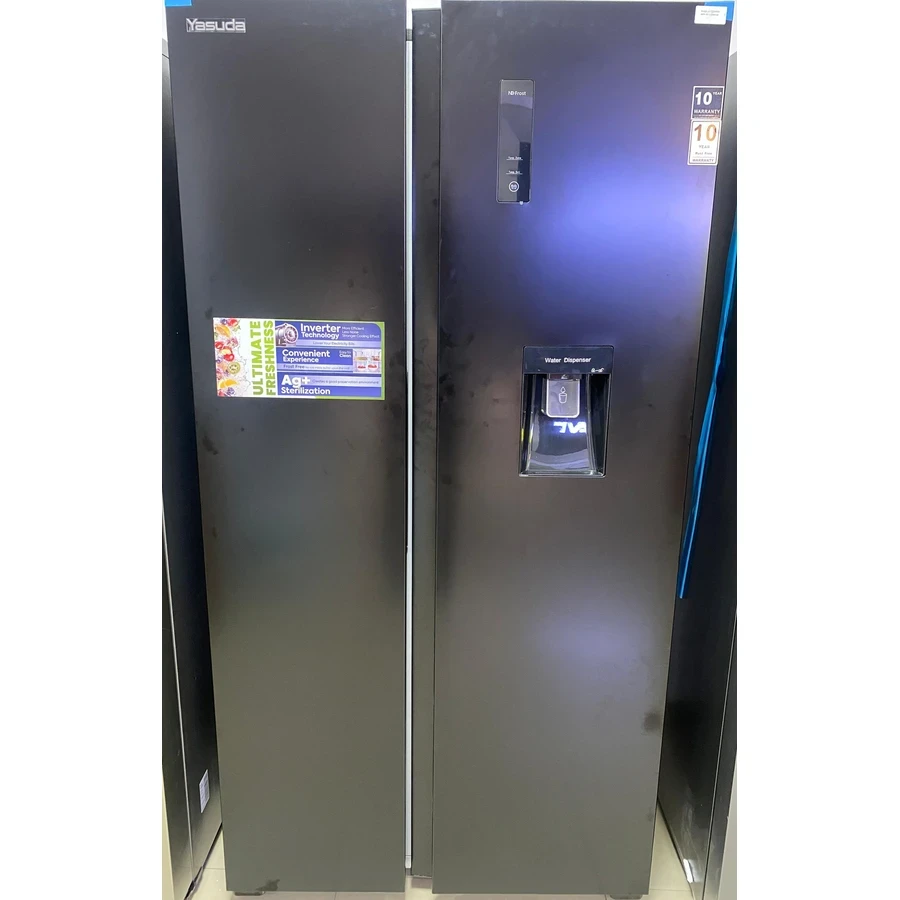 Yasuda YS-RA550SBS 550 Litre Side By Side Refrigerator | Clean Sleek Design | No Frost System | External Control Display | Toughened Glass Shelves