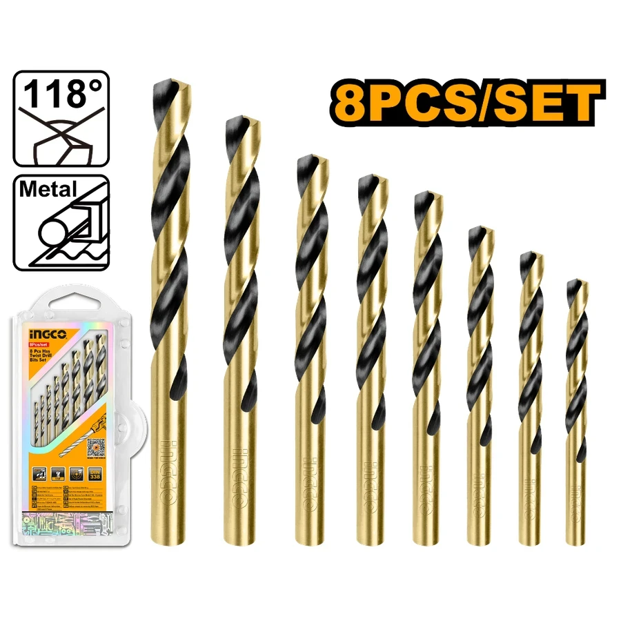 HSS Twist Drill Bit Set | AKDB0801 | 8 Pcs High-Speed Steel Set