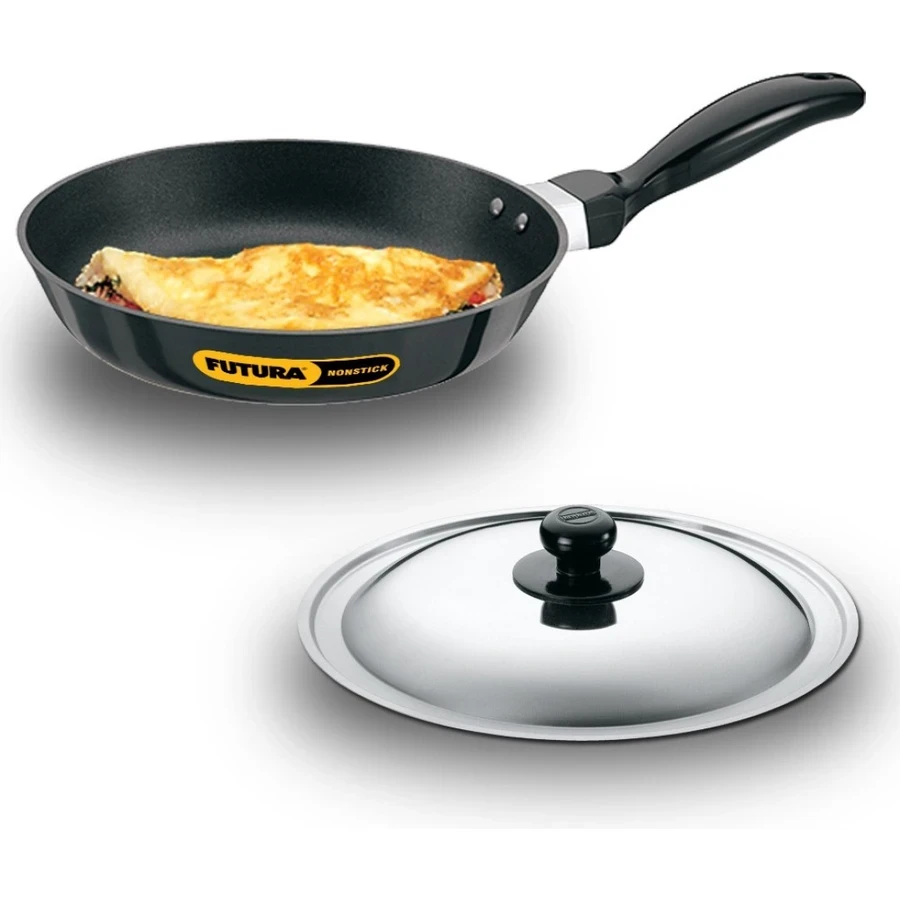 Hawkins INF26S 1.5L Futura Non-Stick Induction Frying Pan | 26cm | Hard Anodized | Stay-Cool Handle | Stainless Steel Lid | Black
