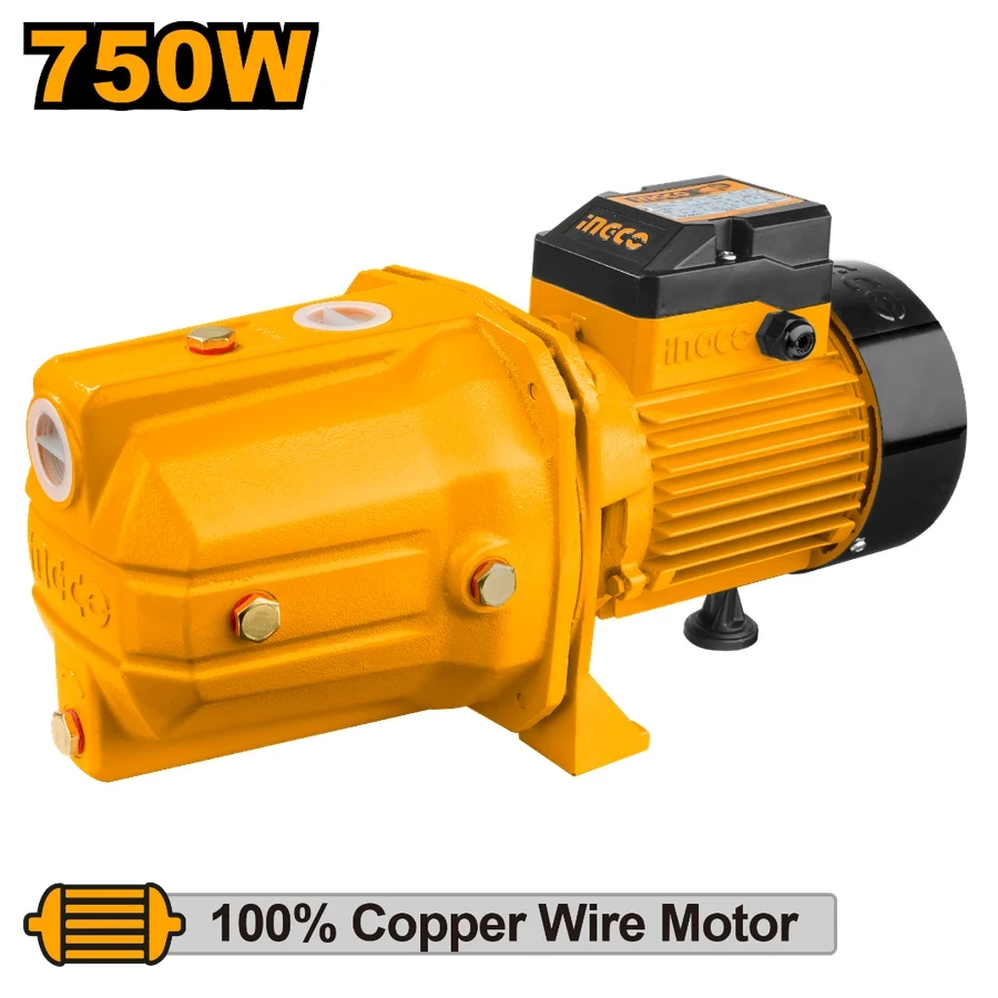 INGCO 1.0HP Industrial Self-Priming Jet Pump | Stainless Steel Impeller | JP07508