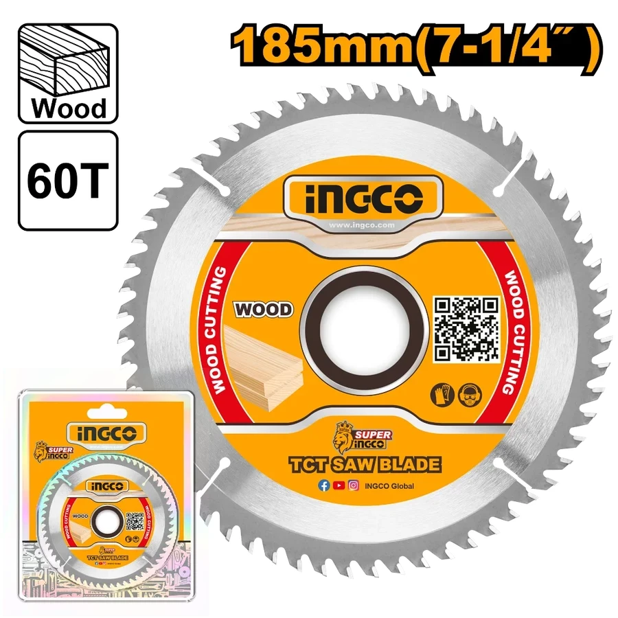 TCT Saw Blade for Wood | TSB118513 | 185mm (7-1/4") 60T Ultra-Fine Finisher