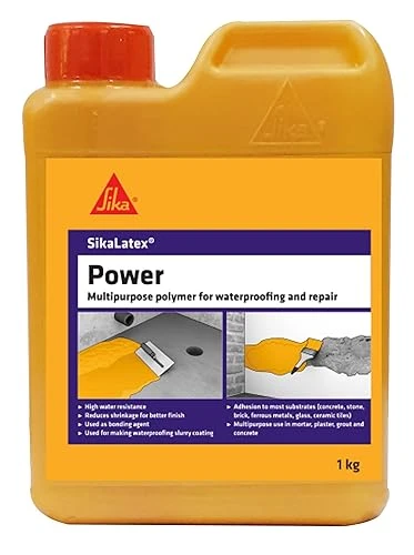 Sika Latex Power 1 Kg - SBR Polymer Emulsion for Waterproofing, Concrete Repair, and High Bonding Mortar Admixture (White)