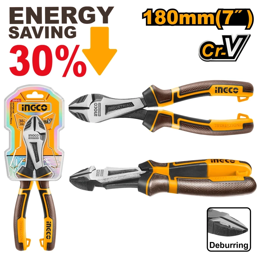 High Leverage Heavy-Duty Diagonal Cutting Pliers | HHHDCP28180 | 7" (180mm) | 30% Energy Saving
