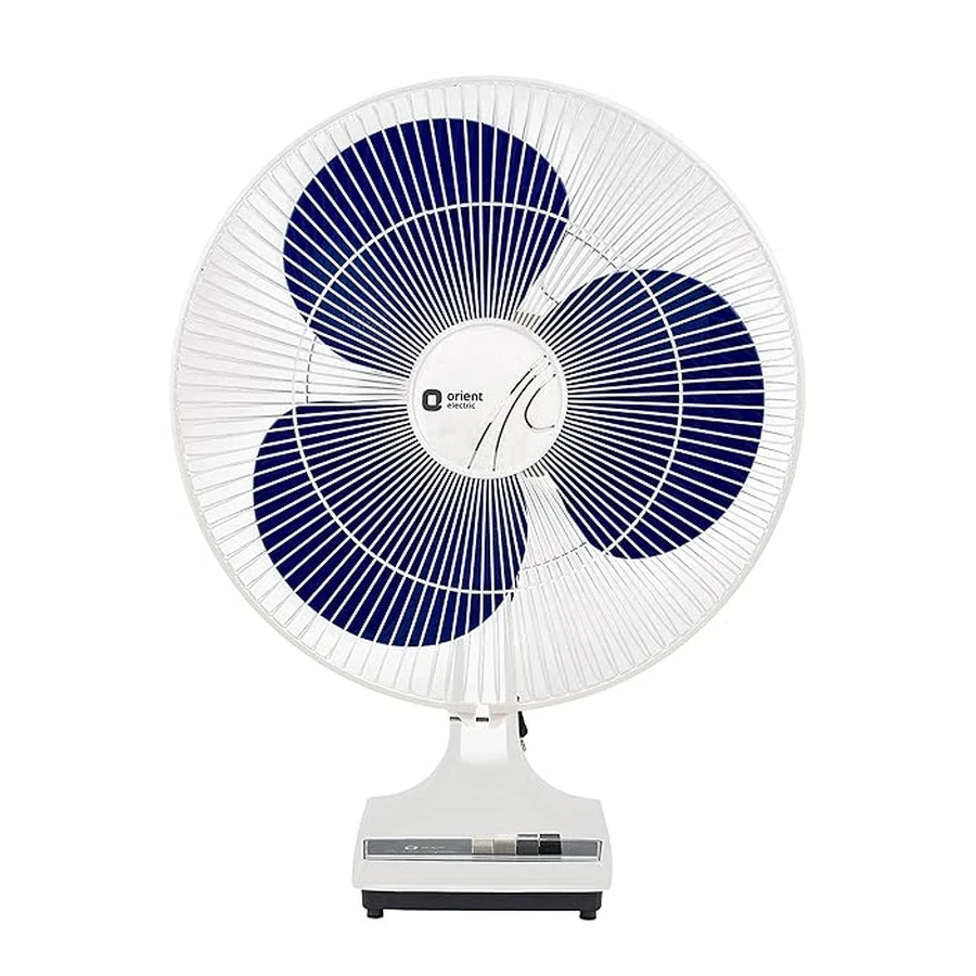 Orient Deluxe Supreme Table Fan | 85W High-Power Motor | Remote Controlled | 3-Speed Oscillating Design | White
