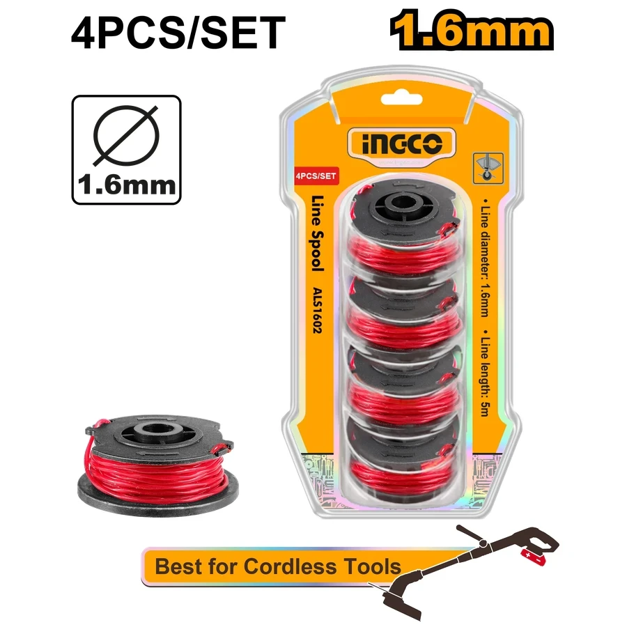 Premium Spiral Trimmer Line Spools | ALS1602 | 4-Piece Replacement Set