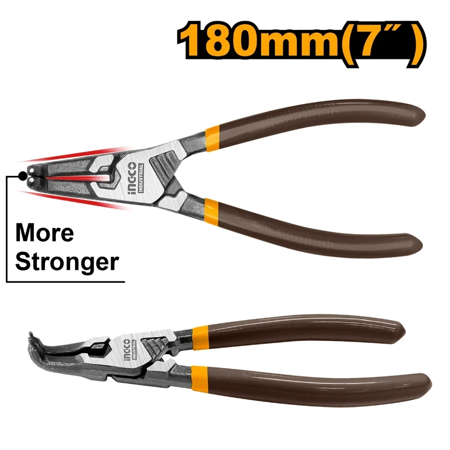 Internal Bent Head Circlip Pliers | HCCP261804 | 7" (180mm) | Chrome Vanadium (Cr-V)