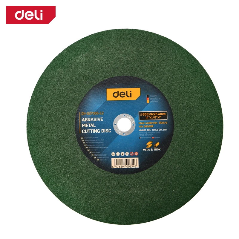 EDH-SZP355-E2 Abrasive Metal Cutting Disc 355x3.0x25.4mm - Composite Corundum, Double Fiber Mesh, for Metal & Inox Cutting (Green)