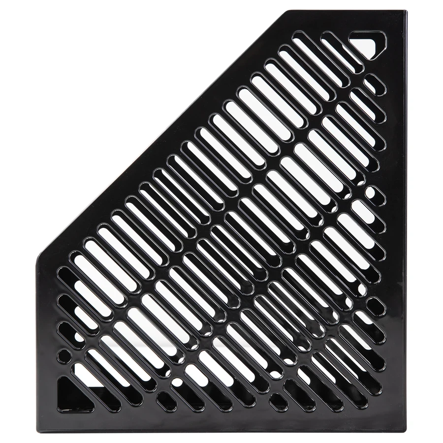 Deli E9841 Magazine Container (Black) - Vertical Desktop Storage, 259x90x295mm for Files and Documents