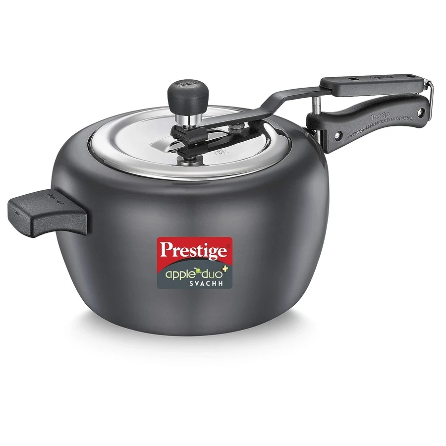 Prestige 20264 Apple Svachh Duo HA Pressure Cooker | 5 Litres | Hard Anodized Body | Unique Deep Lid | Gas & Induction Compatible