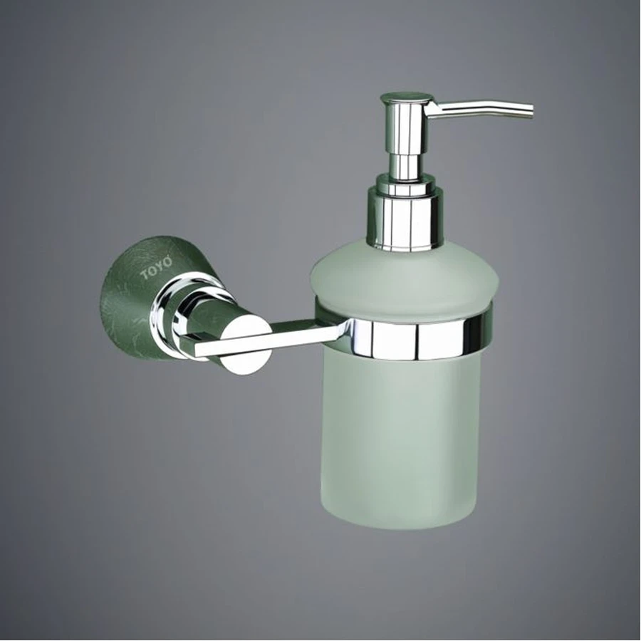 TOYO 11104 Wall-Mounted Liquid Soap Dispenser - 56 Grade Full Brass Base, Die-Forged, High Grade Chrome Finish