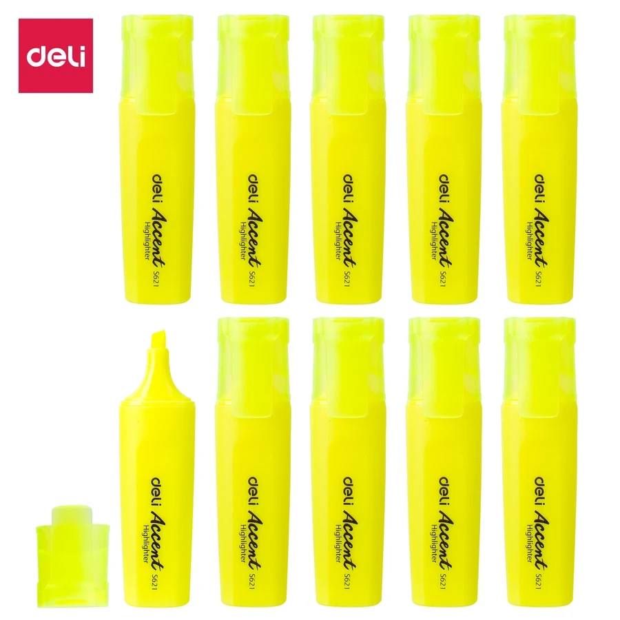 Deli Fluorescent Text Highlighter | 1.5mm Precision Tip | Yellow & Orange | ES621
