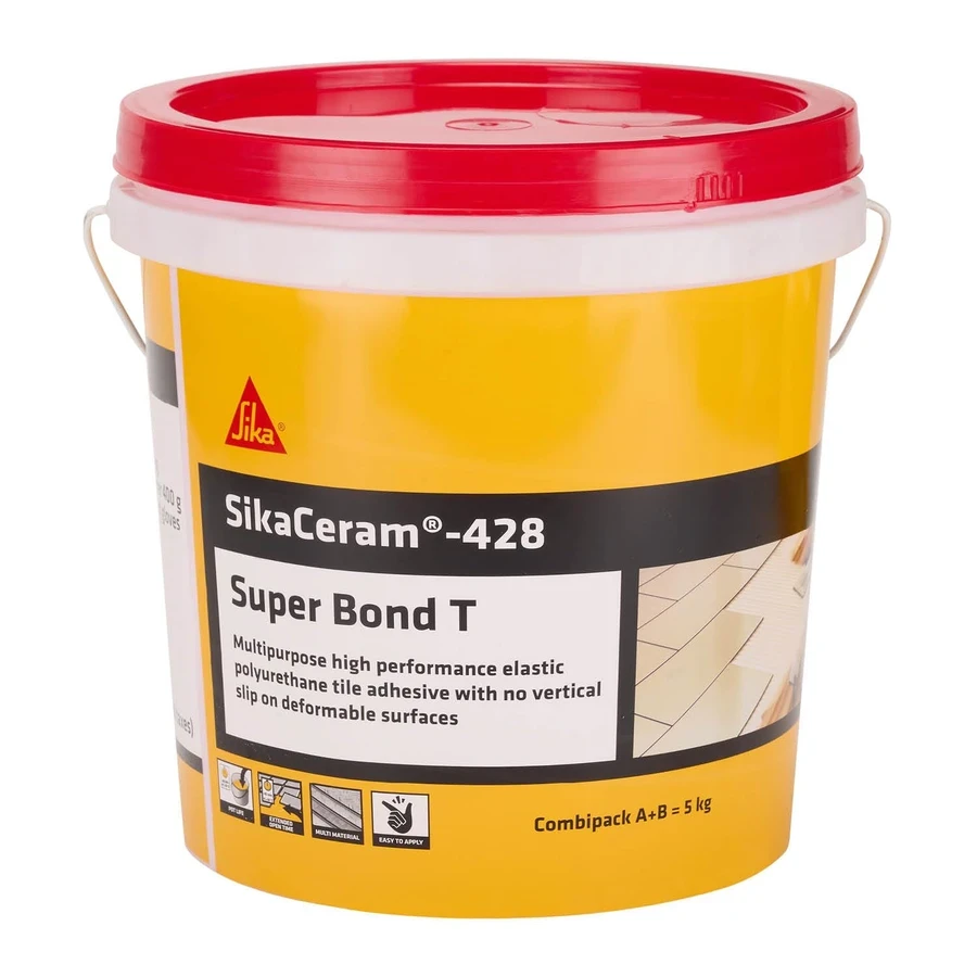 Sika SikaCeram 428 Super Bond T 5kg Resin Adhesive Paste | White | For Natural Stone & Marble | No Vertical Slip | Water Resistant