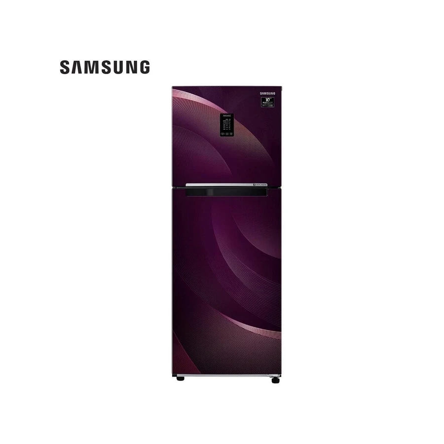 Samsung RT34T46324RIM 314L Double Door Refrigerator | Curd Maestro™ | Twin Cooling Plus | Solar Compatible | Rhythm Twirl Plum