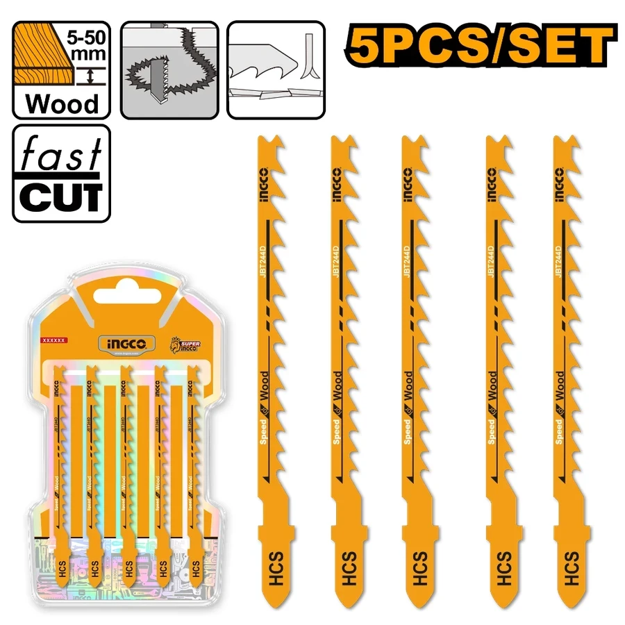 Jigsaw Blade for Wood | JBT244D | 5-Piece Precision Curve-Cutting Set