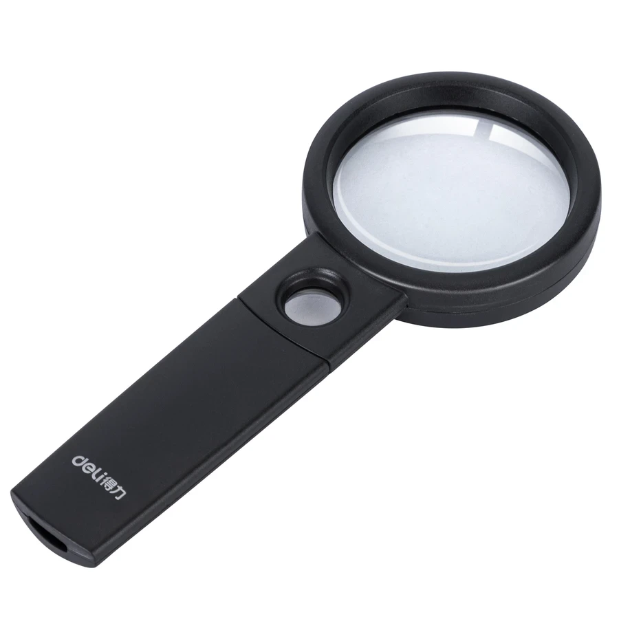 Deli E9091 Magnifier (Black) - Dual Power 2.5x and 6x Magnification with 55mm Lens Diameter