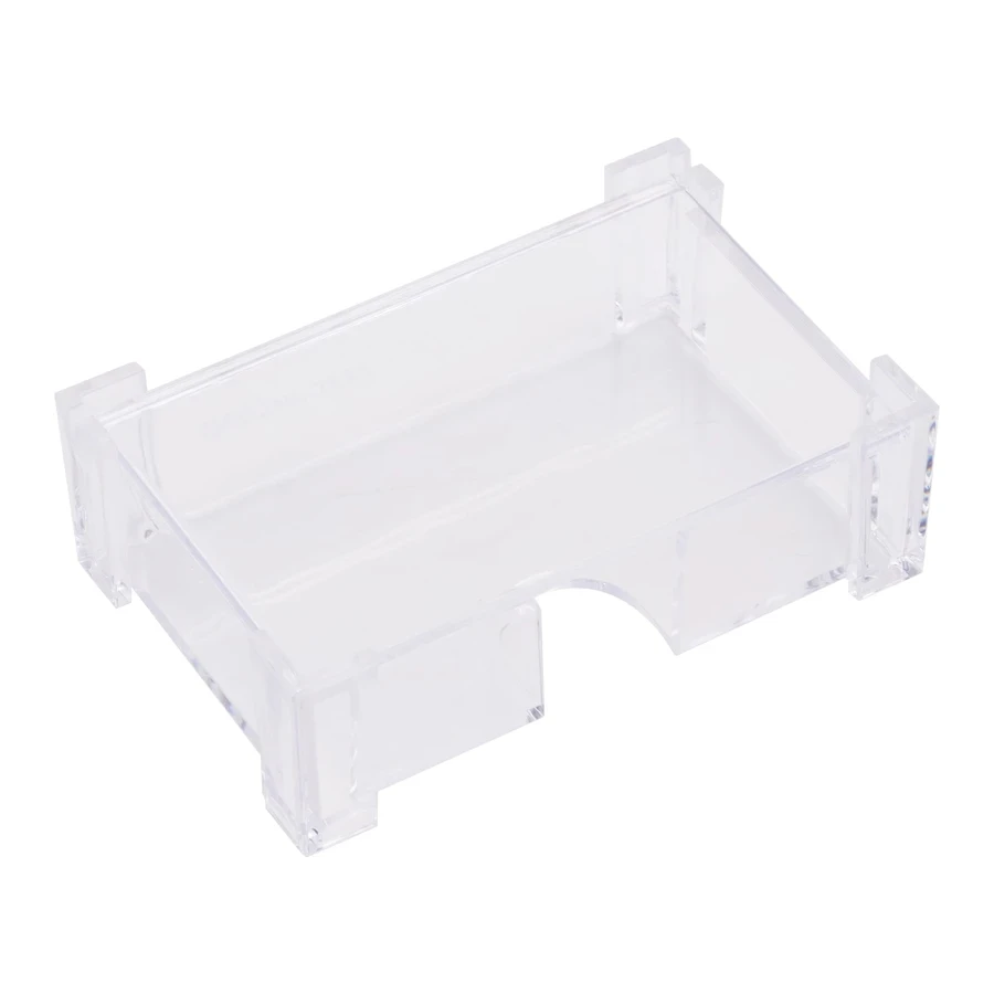 Deli E7621 Business Card Holder - Top View Access, Durable Transparent GPPS Material, Desktop Display (103x68x34mm)