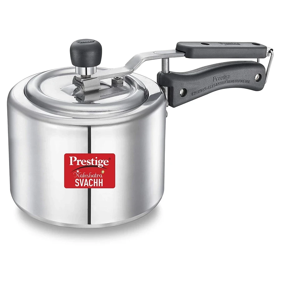 Prestige Nakshatra Plus Svachh Straight Wall 10733 | 3 LTRS | Stainless Steel Pressure Cooker | Deep Lid Spillage Control Alpha Induction Base